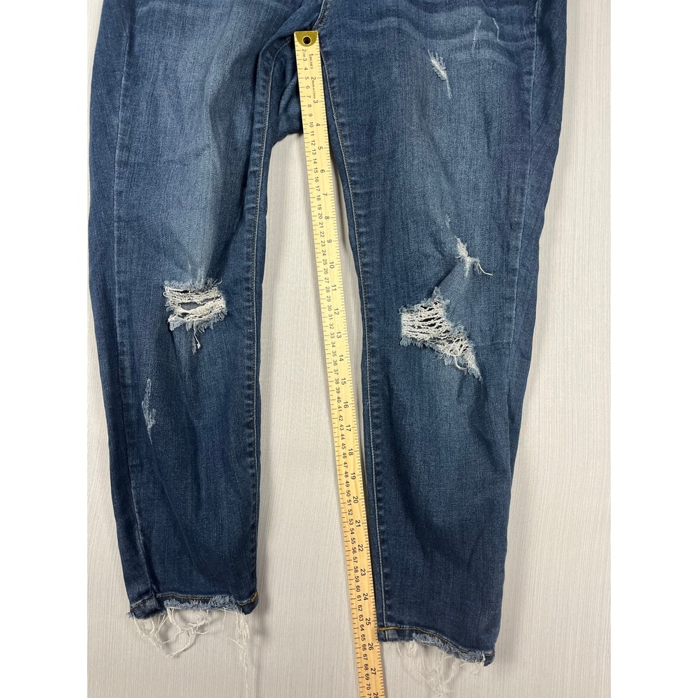 Judy Blue Skinny Fit Jeans 16W Blue Distressed Raw Hem Casual Lived In - Picture 10 of 11